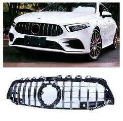 Μάσκα για Mercedes A-Class W177 Hatchback V177 Sedan (04.2018-2022) Μαύρη/Νίκελ