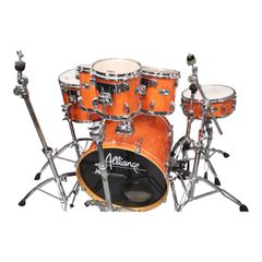 Mapex M Maple Series 8" 10" 12" 14" floor tom 22" Honey Amber Shellpack Kit with Tom Stand 2nd Hand - MAPEX