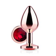 Rose Gold Anal Plug – Red Crystal Jewel Small