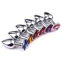 Stainless Steel Butt Plug Plug Silver Diamond Black S-thumb-2