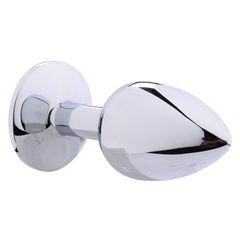 Stainless Steel Butt Plug Plug Silver Diamond Fuchsia S
