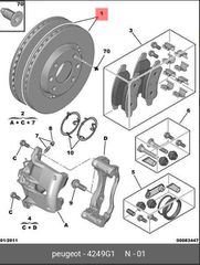 σετ εμπροσθιες δισκοπλακες Delphi , για PSA group , Opel , DS , με κωδικο : 4249G1 , 266 x 22 , 4 μπουλονια