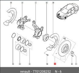 σετ εμπροσθιες δισκοπλακες για Renault , με κωδικο : 7701208252 , 260x12 , 4 μπουλονια