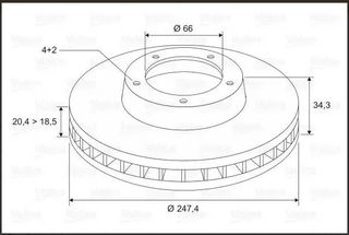 σετ εμπροσθιες δισκοπλακες μαρκας Bosch , για PSA group , με κωδικο : 0986478370 , 247x20.5 , 4 μπουλονια