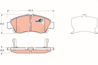 Τακάκια φρένων για HONDA LOGO, JAZZ, CITY TRW 45022SO4J02, 06450SAAG00, 45022S04E50, 45022S04J02
