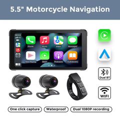 CARMEDIA CMM210 5,5” IPX7 WIRELESS CARPLAY + DVR MONITOR FOR MOTO-thumb-2