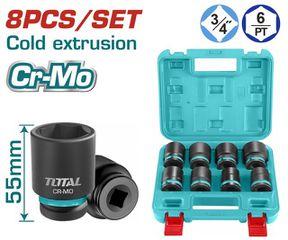 TOTAL ΕΠΑΓΓ. ΣΕΤ ΚΑΡΥΔΑΚΙΑ ΑΕΡΟΣ ΜΑΥΡΑ ΕΞΑΓΩΝΑ 3/4" 8 ΤΕΜ (THKISD34081)