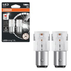 Λάμπες Led P21/5W Διπολικές BAY15D 12volt 1.7 watt Κόκκινες Osram 7528DRP-02B 2 Τεμάχια