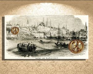 Γκραβούρα Άποψη της Κωνσταντινούπολης (1880) απο το γερμανικό περιοδικό  illustrierten Zeitschrift / engraving, istambul, ατσαλογραφία