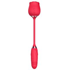 Rose Sucker With Thrusting Dildo Red