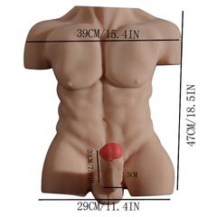 Realistic Male Torso with 7" Dildo – Black 8.5kg
