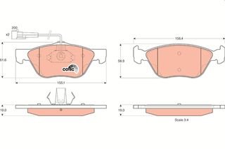 Τακάκια φρένων ALFA ROMEO / FIAT / LANCIA ATE / TRW 71713143, 77362193, 71752995, 9947156, 9950637