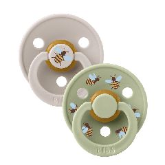 BIBS Studio Collection Σετ Πιπίλες 2τμχ – Bumblebee/Mushroom Mix Στρόγγυλη No1