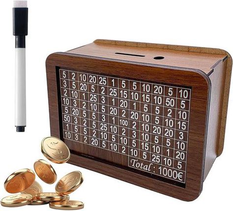 Ξύλινος αποταμιευτικός κουμπαράς με μαρκαδόρο 1000€