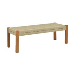 Παγκάκι Uma teak ξύλο και pe σχοινί σε φυσική απόχρωση 150x45x40εκ