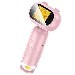 Hoco DV206 Παιδικό Μικροσκόπιο 2.0" IPS Display 8 LED lights 800mAh Ροζ