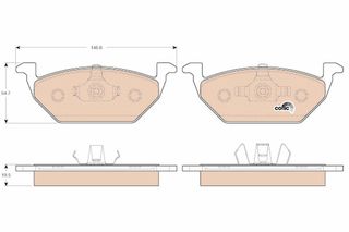 Σετ τακάκια, δισκόφρενα εμπρόσθια AUDI / SEAT / SCODA / VW 6Q0698151, 1J0698151, 1J0698151A, 1J0698151B, 1J0698151H, 1J0698151J