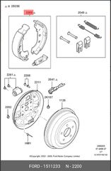 σετ σιαγονες οπσθιες , Ford Transit Connect , Tourneo Connect , με κωδικο : 1365486 , 228,5x57,5 , LS1940 .