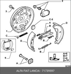 σετ σιαγονες φερμουιτ για Fiat Punto , με κωδικο : 71739597 , 180x32