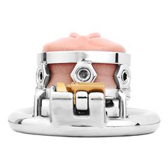 Silicone Stainless Steel Chastity Cage Ring L