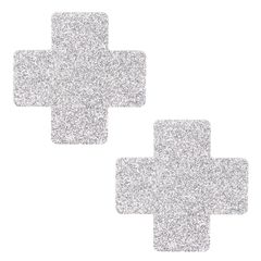 Glitter Cross Nipple Pasties Stickers Silver