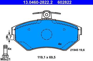 Τακάκια φρένων AUDI / VW 8E0698151A, 8E0698151, 8E0698151N