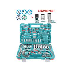 THKTHP21566 Κασετίνα Καρυδάκια 1/4"-3/8"-1/2" & Εργαλεία Χειρός - 156 Τεμάχια - ΣΥΛΛΟΓΕΣ ΠΛΗΡΗΣ - TOTAL (#THKTHP21566)