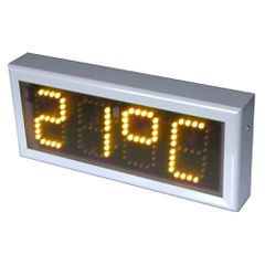 Ηλεκτρονικό Ρολόι Θερμόμετρο 63X27X11cm Κίτρινο Φώς Μονής Όψης