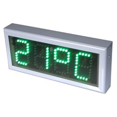 Ηλεκτρονικό Ρολόι Θερμόμετρο 89X27X11cm Πράσινο Φώς Διπλής Όψης