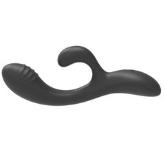 Midnight Black Heating Silicone Bunny Vibrator-thumb-1