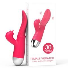 Clitoral Licking Tongue Rabbit Vibrator Red