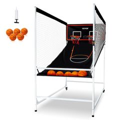 VEVOR Indoor Double Shot Basketball Arcade Παιχνίδι Iron Cage 2 Player 5 Balls