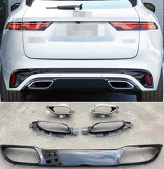 ΠΙΣΩ ΣΠΟΙΛΕΡ REAR DIFFUSER WITH EXHAUST TIPS FOR JAGUAR F PACE 2021+