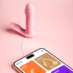 App-Driven Vibrating Dildo for Hands-Free Pleasure Pink-thumb-2