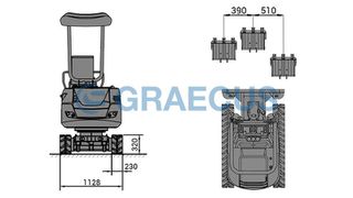 Εκσκαφέας Με Ερπύστριες Graecus 2026 EB17-ADVANCED Ερπυστριοφόρος εκσκαφέας 1.7T, Kubota diesel-thumb-2
