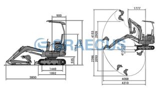 Εκσκαφέας Με Ερπύστριες Graecus 2026 EB24 PRO Μίνι τσαπάκι 2.4T, Kubota Diesel-thumb-1