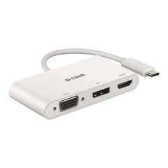 D-Link DUB-V310 Μετατροπέας USB-C male σε DisplayPort / HDMI / VGA female Λευκό