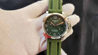 Panerai Luminor Marina GMT  Mahendra  Green-Ανδρικο ρολοι χειρος κορυφαιας ποιοτητας 3A replica.