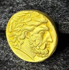 Χρυσό νόμισμα ΔΙΑΣ πιστό Αντίγραφο Ποιότητας Μουσείου, 8ος αιώνας π.Χ 24Κ 3macro επίχρυσο-thumb-2