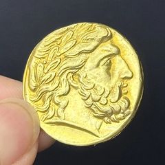 Χρυσό νόμισμα ΔΙΑΣ πιστό Αντίγραφο Ποιότητας Μουσείου, 8ος αιώνας π.Χ 24Κ 3macro επίχρυσο-thumb-5