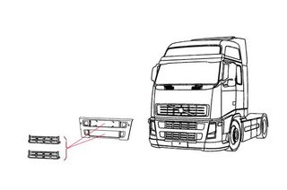Κάτω Γρίλια Πάτημα Μεταλλικό για VOLVO FH 2002-thumb-1