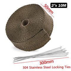 Θερμομονωτική Ταινία Εξάτμισης Titanium Twill 10m x 50mm – 1370°C + ΔΩΡΟ 7 Inox Δεματικά