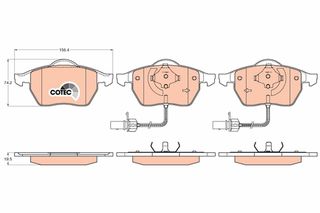 Τακάκια φρένων AUDI / SEAT / SCODA / VW 4B0698151M, 4B0698151, 8E0698151F, 8E0698151K, 4B0698151N