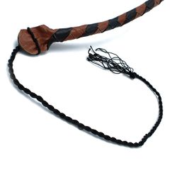 Leather Whip Black & Brown 140 cm-thumb-3