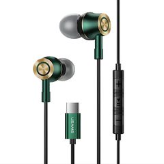 Handsfree Ακουστικά USB-C In-Ear Με Μικρόφωνο Πράσινα USAMS US-SJ482