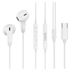 Handsfree Ακουστικά USB-C In-Ear Με Μικρόφωνο Λευκά YISON X8