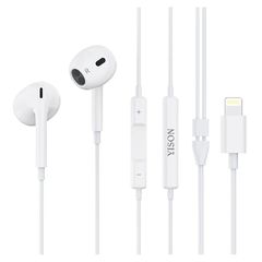Handsfree Ακουστικά Lightning In-Ear Με Μικρόφωνο Λευκά YISON X7