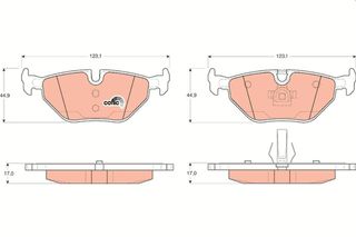 Τακάκια φρένων BMW / MG / ROVER / SAAB 34214398213, 34216761241, 34216750190, 5058110, 93194192