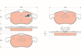Τακάκια φρένων FIAT / OPEL / SAAB / 1605975, 1605113, 12803551, 12800120