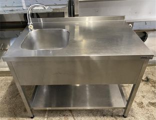 Λάντζα Ανοιχτή Ανοξείδωτη 110x70x86Cm Με 1 Γούρνα 40x40x24Cm - Μεταχειρισμένη.